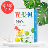 Rote Wimpern - 6D fertige Wimpernfächer - 6in1 Box Künstliche Wimpern 0.07 CC Rot - WUM GERMANY - fertige Wimpernfächer